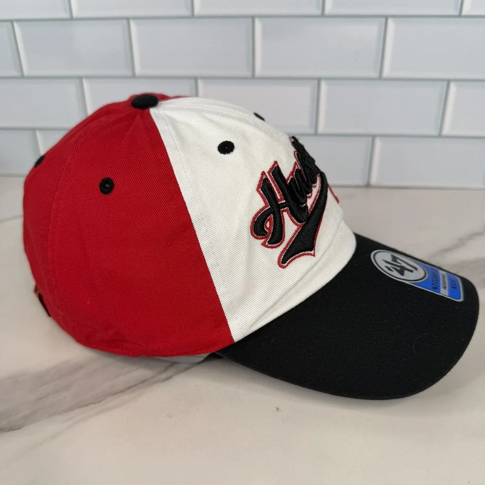 Nebraska Cornhuskers Hat Cap Strap Back Kids‎ Red White Black 47 Clean Up NWOT